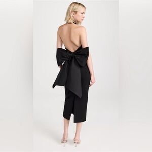 Elliatt Black Backless Halter Dress with detachable bow on back